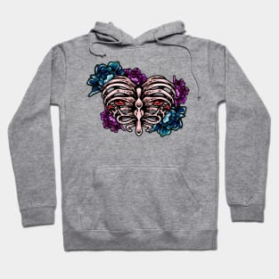 Rose Ribs (Blue & Pinkish Roses) Hoodie